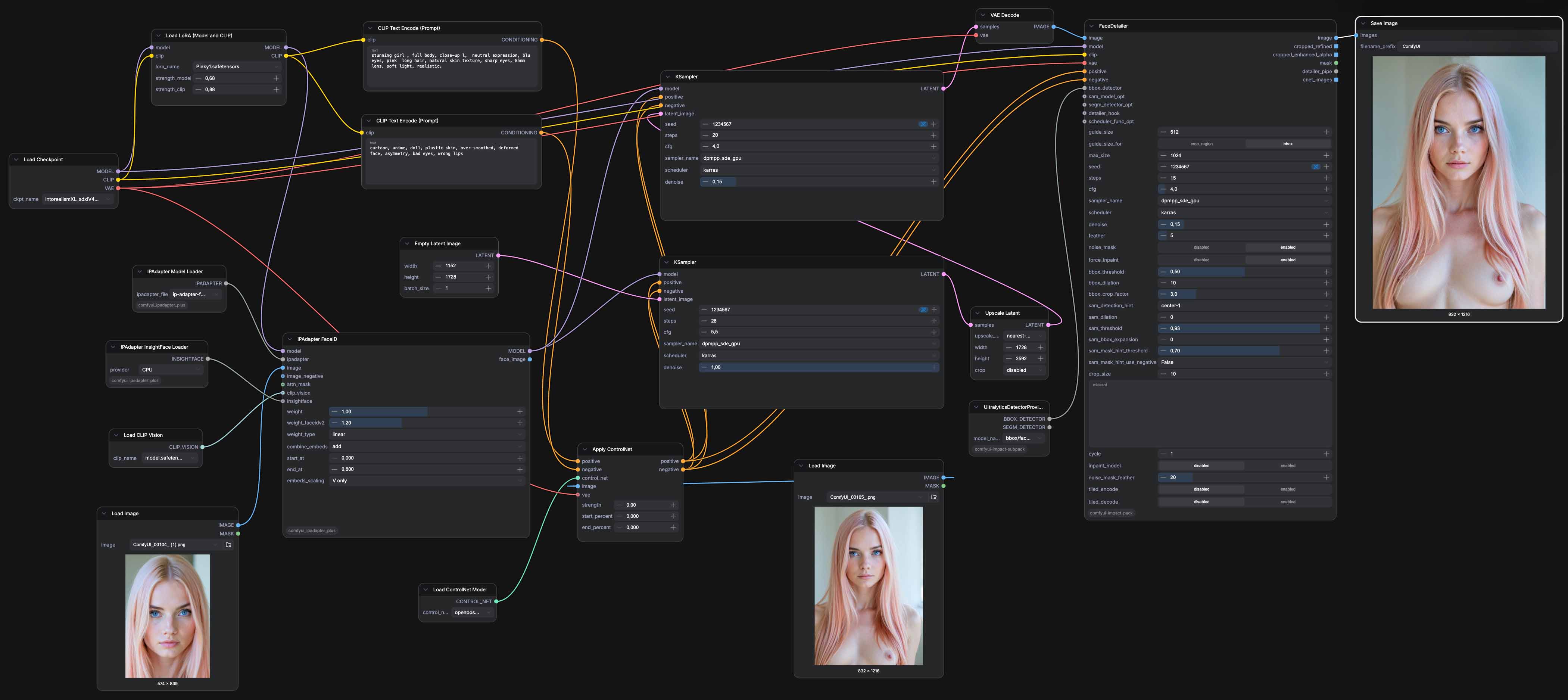 ComfyUI custom workflow — node-based AI image generation pipeline